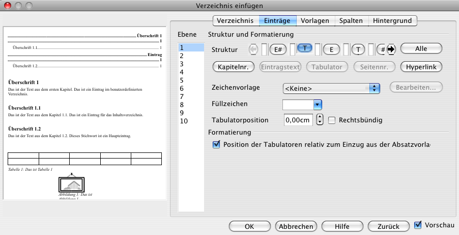 Mit Tabulator