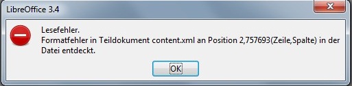 Libreoffice - Datei lässt sich nicht öffnen