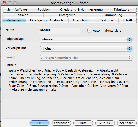 noch zur Info wegen der Einstellungen