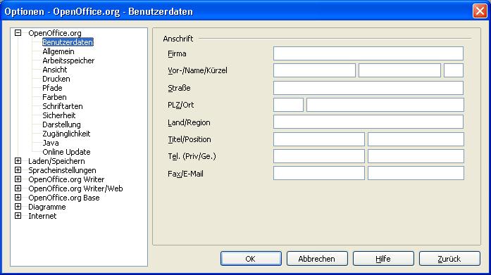 Benutzerdaten